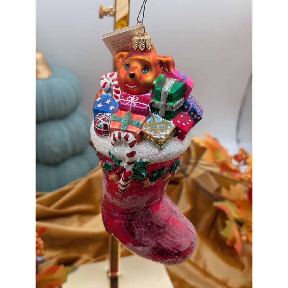 Christopher Radko Polonaise Stuffings Full Glass Christmas Ornament Stocking...